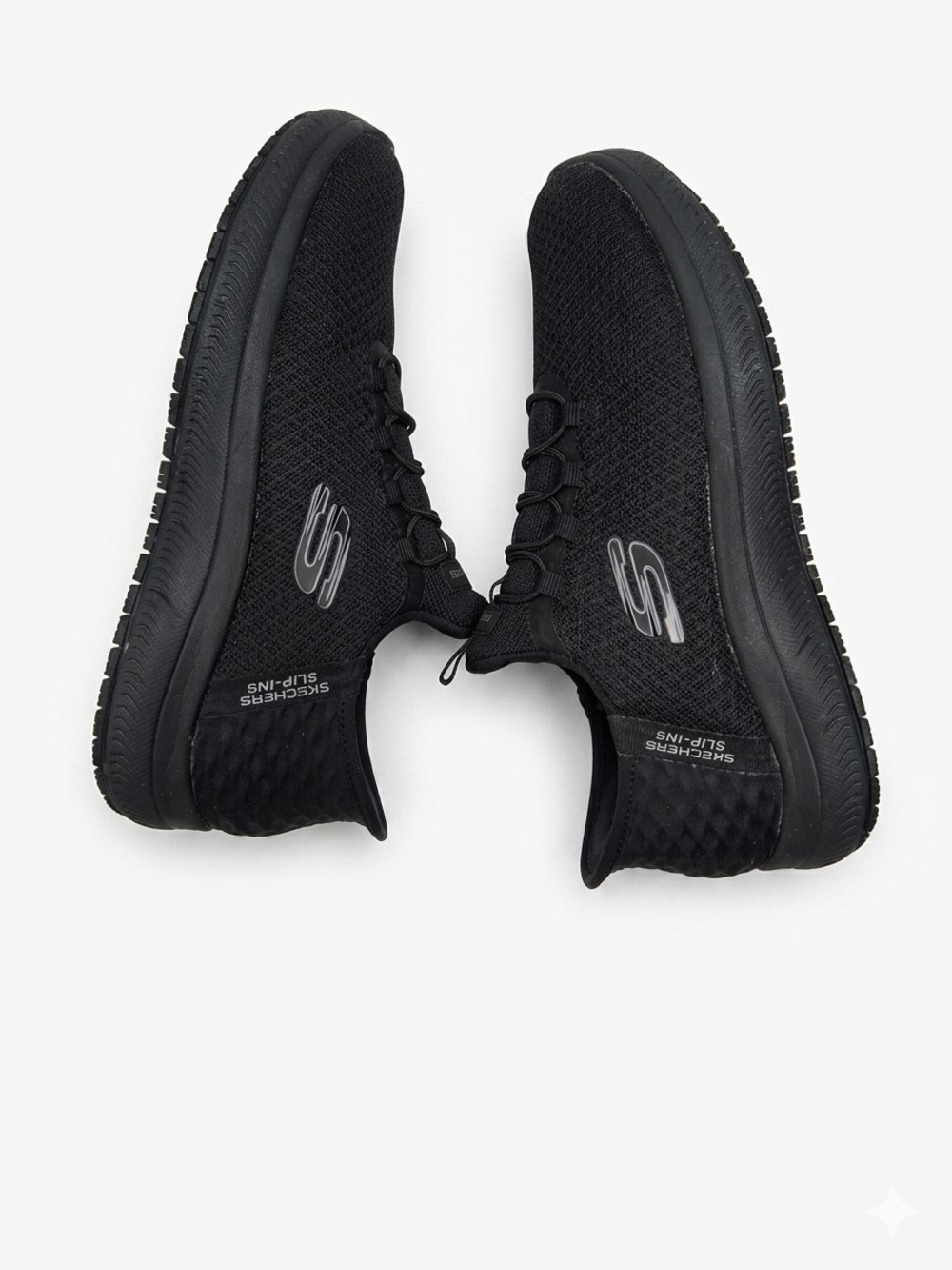 Skechers Black Knit Slip-On Athletic Sneakers with Red Insole - Picture 3 of 3